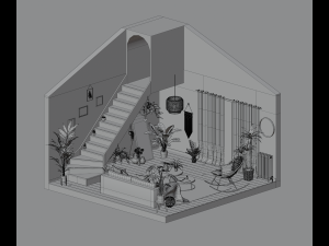 Bohemian living room 3D Model