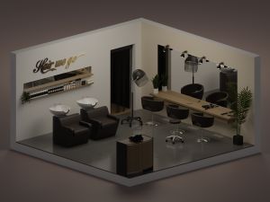 Hair salon 3D Model