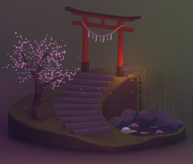 Torii gate Modelo 3D .c4d .max .obj .3ds .fbx .stl .blend 