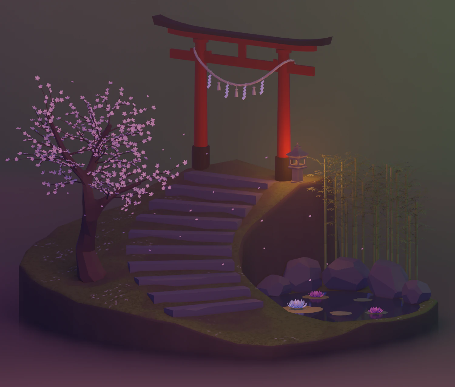 Torii gate 3D Model .c4d .max .obj .3ds .fbx .stl .blend 