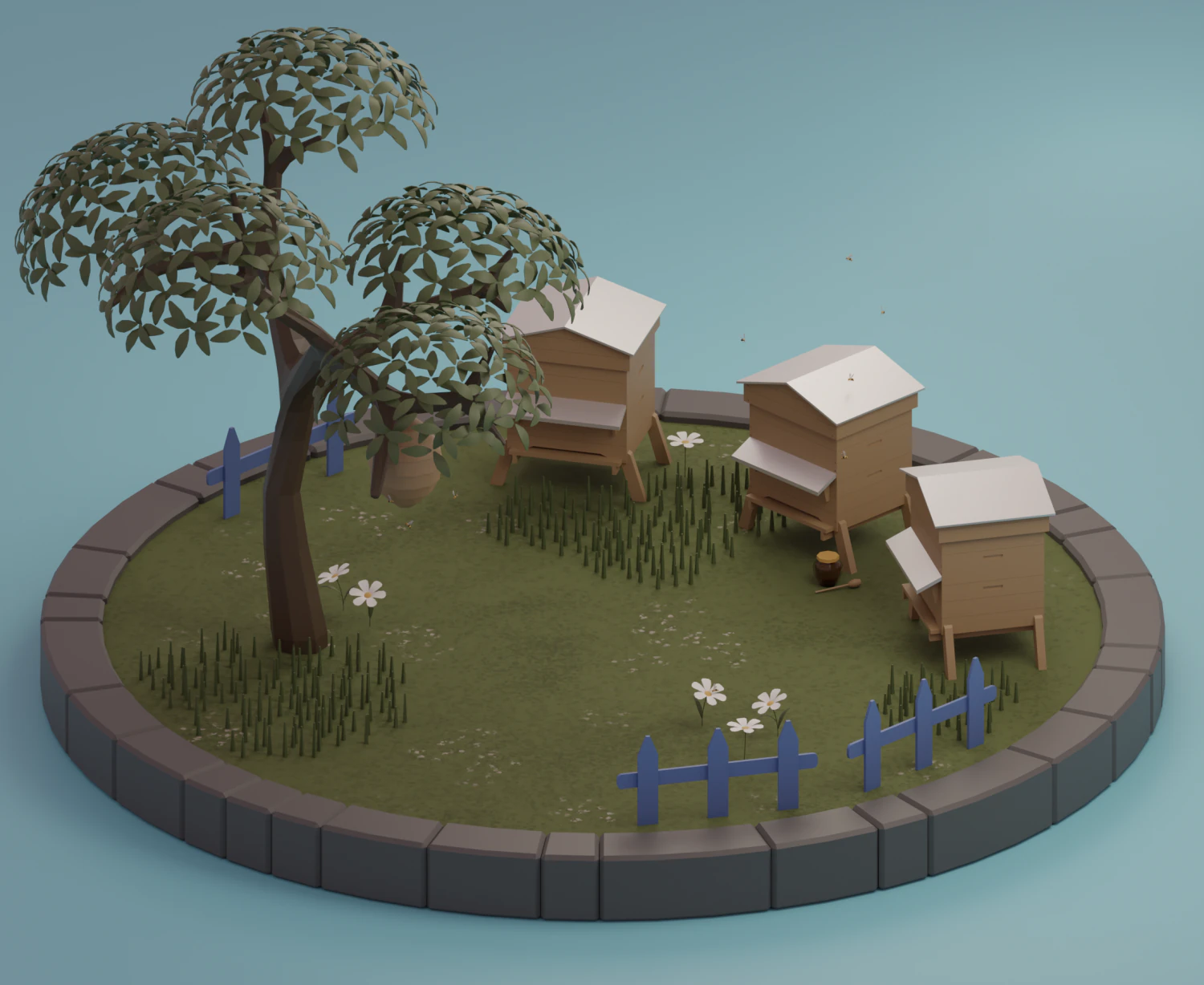 Улей 3D Модель .c4d .max .obj .3ds .fbx .stl .blend 
