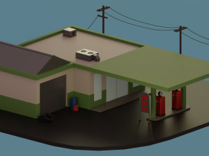 Gas station 3D 모델
