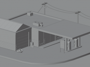 Gas station Model 3D