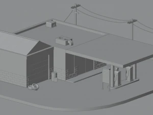 Gas station 3D Model