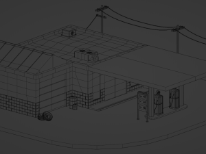 Gas station Model 3D