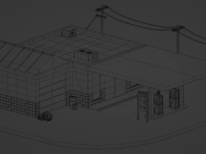 Gas station 3D Model