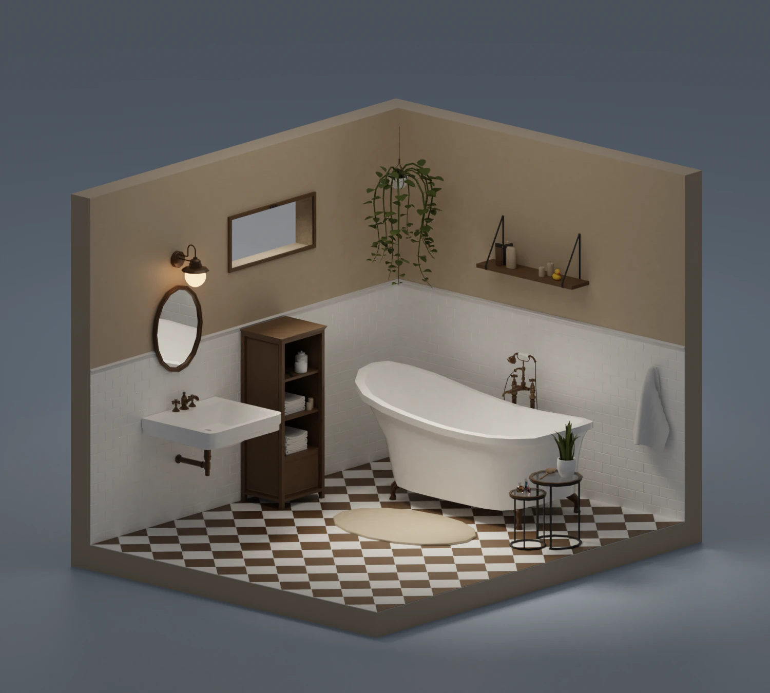 Bathroom 3D Model .c4d .max .obj .3ds .fbx .stl .blend 