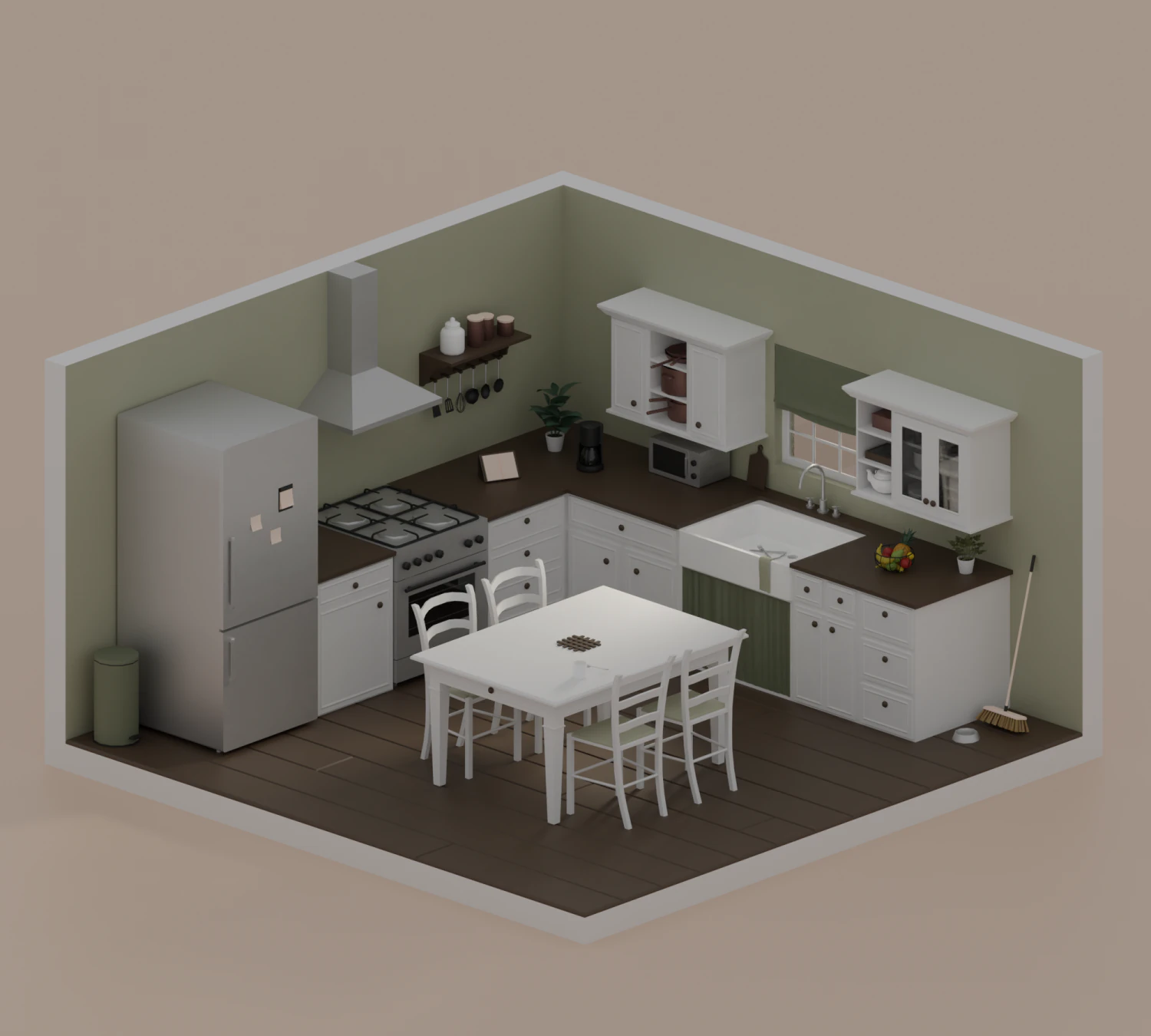 Kitchen 3D Model .c4d .max .obj .3ds .fbx .stl .blend 