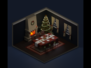 Christmas dinner 3D मॉडल