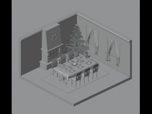 Christmas dinner 3D 模型