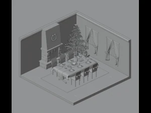 Christmas dinner 3D Model