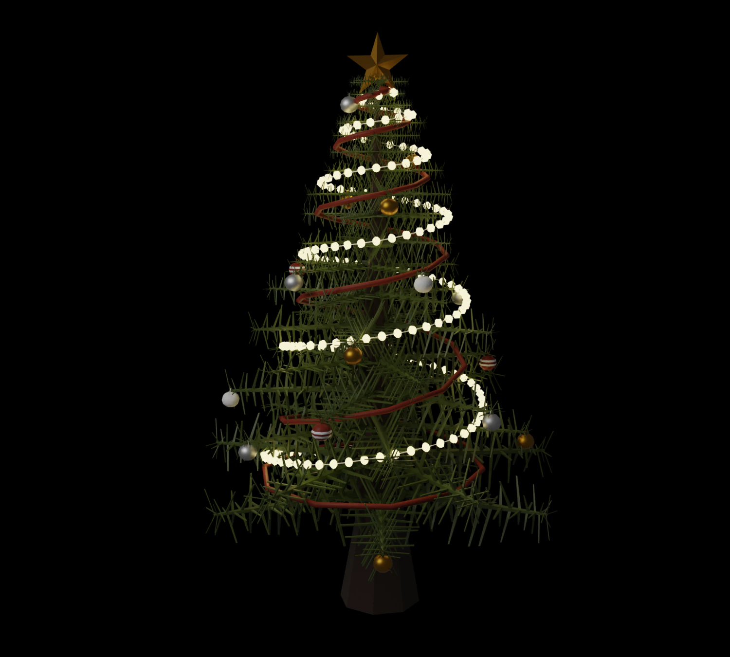 Christmas tree 3D Model .c4d .max .obj .3ds .fbx .stl .blend 