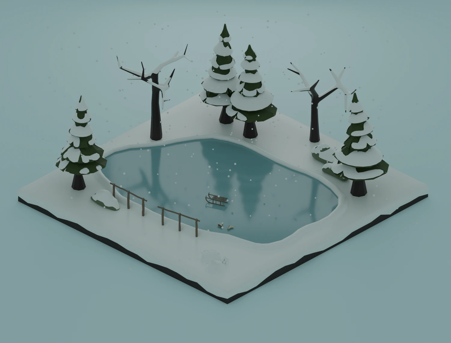 Ice rink 3D Model .c4d .max .obj .3ds .fbx .stl .blend 