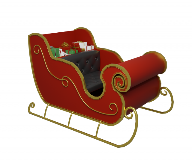 Santas sleigh Model 3D .c4d .max .obj .3ds .fbx .stl .blend 