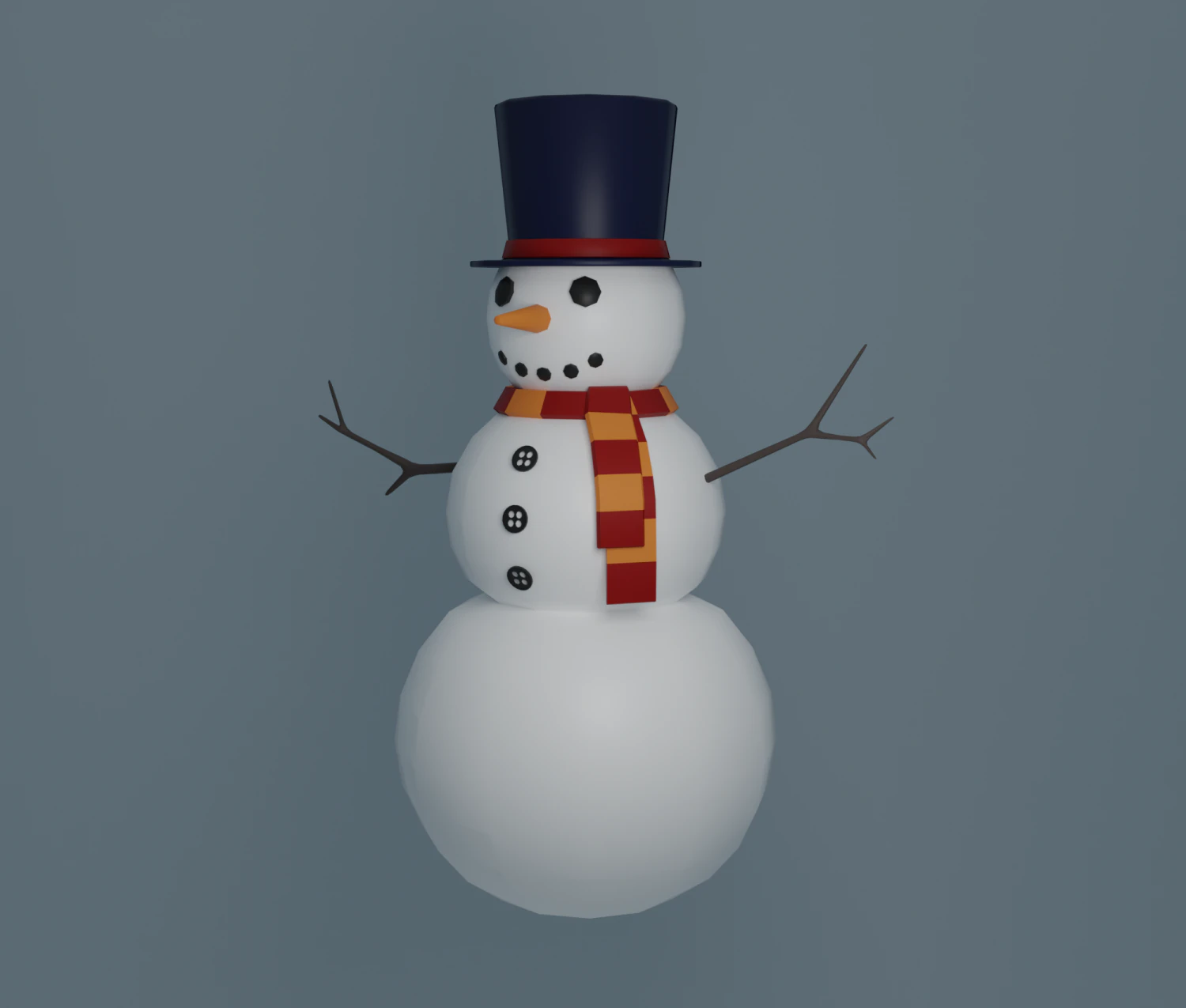 Snowman 3D Model .c4d .max .obj .3ds .fbx .stl .blend 