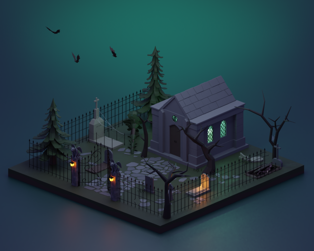 Cemetery 3D-Modell .c4d .max .obj .3ds .fbx .stl .blend 