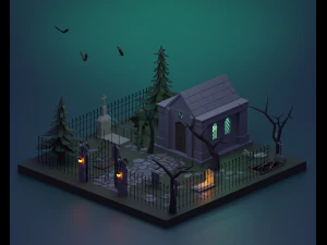 Cimitero Modello 3D
