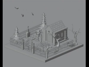 Cemit&eacute;rio Modelo 3D