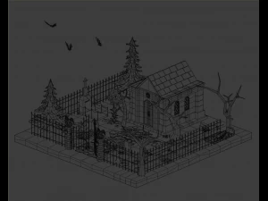 Cemit&eacute;rio Modelo 3D
