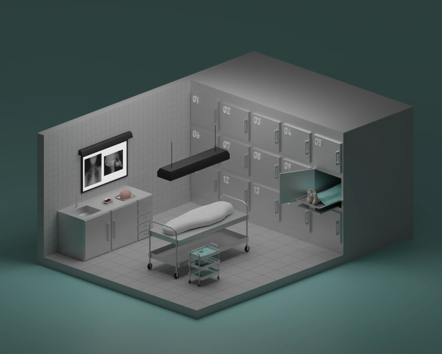 Morgue 3D Model .c4d .max .obj .3ds .fbx .stl .blend 