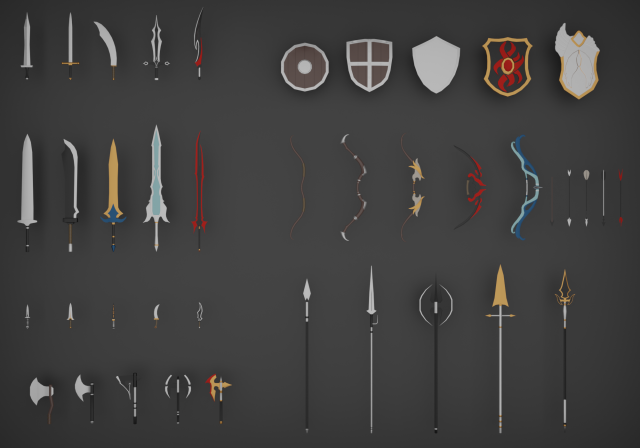 Weapon pack 3D Модель .c4d .max .obj .3ds .fbx .stl .blend 