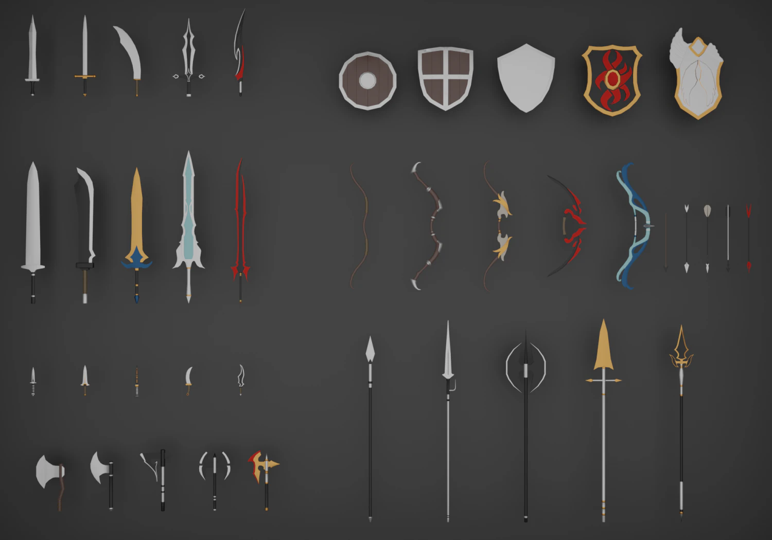 Weapon pack 3D Model .c4d .max .obj .3ds .fbx .stl .blend 