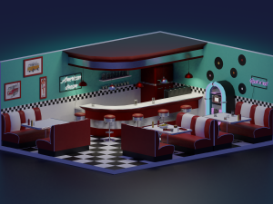 American diner 3D-Modell