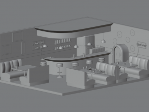 American diner 3D Model
