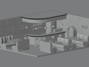American diner 3D Model