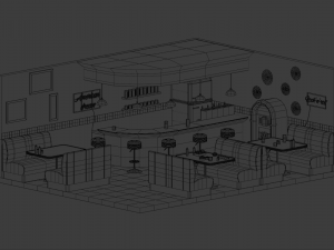 American diner 3D Model