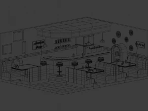 American diner 3D Model