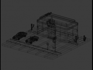 American diner exterior 3D Модель