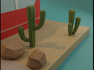 American diner exterior 3D Model
