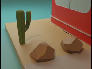 American diner exterior 3D Model