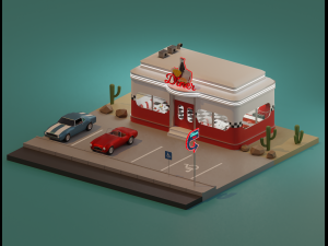 American diner - Full version 3D-Modell