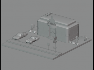 American diner - Full version 3D Model