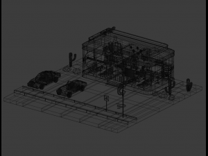 American diner - Full version 3D Model