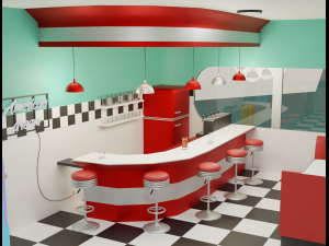 American diner - Full version 3D Model