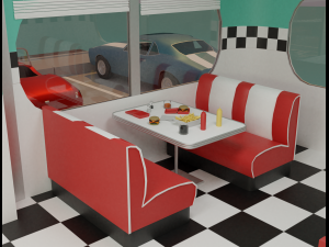American diner - Full version 3D Model