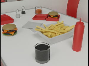American diner - Full version 3D Model