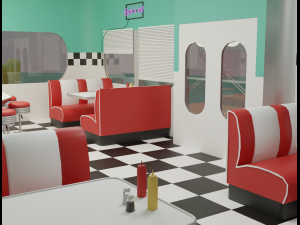 American diner - Full version 3D Model