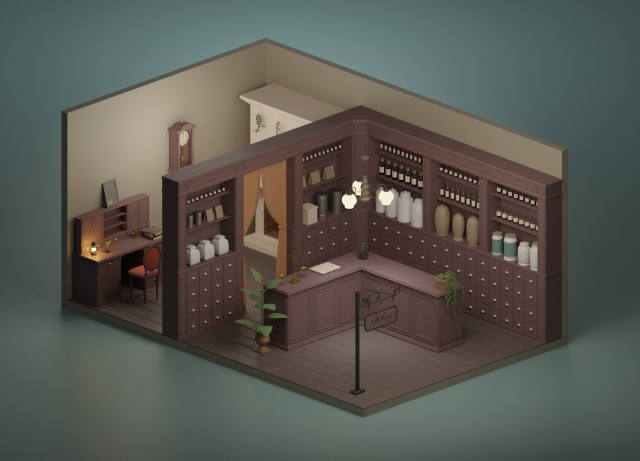 Apothecary Modello 3D .c4d .max .obj .3ds .fbx .stl .blend 