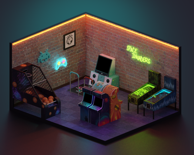 Arcade room Modelo 3D .c4d .max .obj .3ds .fbx .stl .blend 