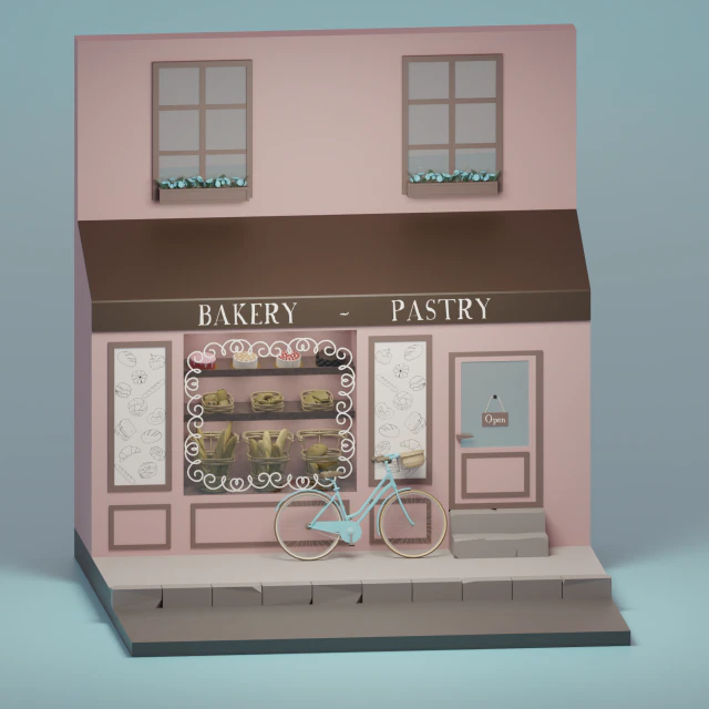 Boulangerie Modèle 3D .c4d .max .obj .3ds .fbx .stl .blend 