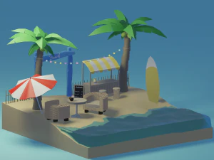 Пляж 3D Модель