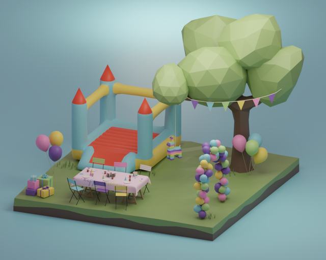 Birthday party 3D Модель .c4d .max .obj .3ds .fbx .stl .blend 