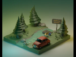 Kącik wędkarski Model 3D