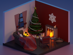 Christmas Living-room Modelo 3D