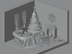 Christmas Living-room 3D-Modell