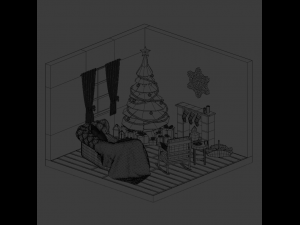 Christmas Living-room 3D-Modell